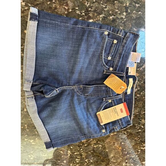 Levi’s Mid Length Women's Shorts dark denim size 25 (0)                C - Picture 5 of 7